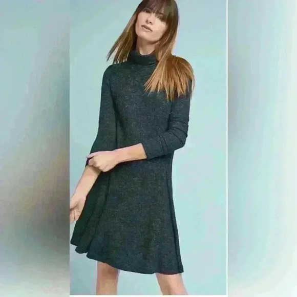 SATURDAY SUNDAY Brushed Fleece Mock Neck Mini Dress - Picture 1 of 10
